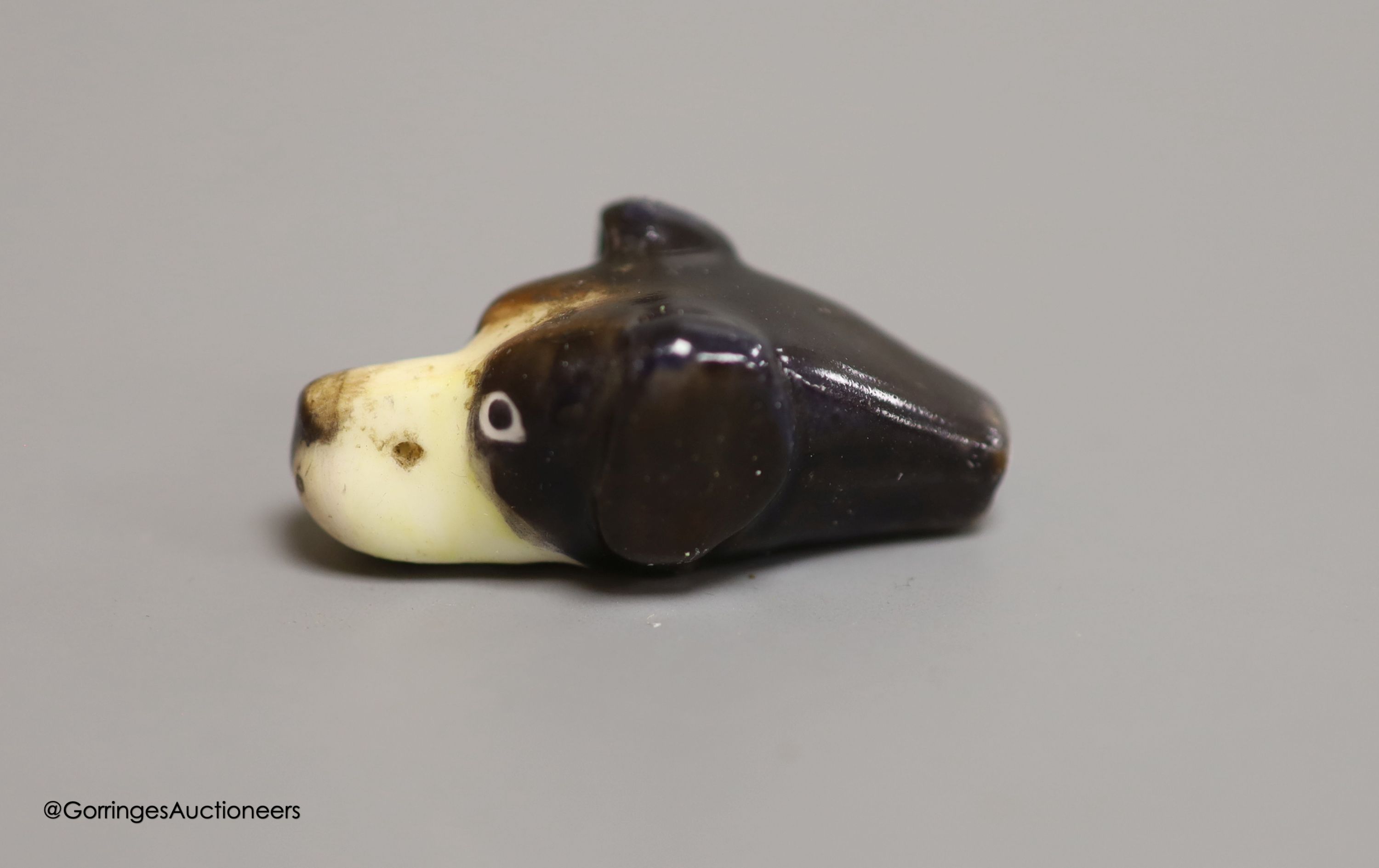 A Royal Worcester beagle head whistle